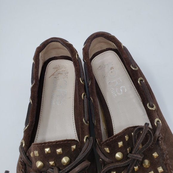 Michael Kors Size 6M Penley Brown Suede Studded Moccasins Flats Driving Loafers - Picture 6 of 10